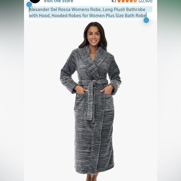 Gray Hooded Robe - Picture 2 of 3